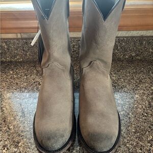 Ariat Tan Cowboy Western Boots Suede